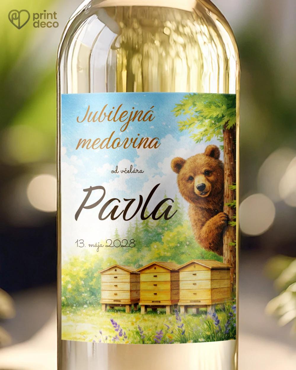Jubilelejné etikety na fľaše pre včelára 24