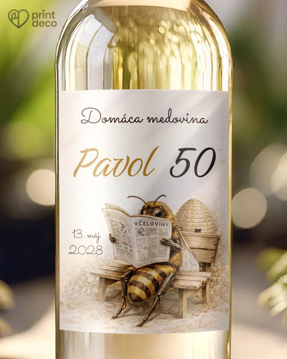 Jubilelejné etikety na fľaše pre včelára 25