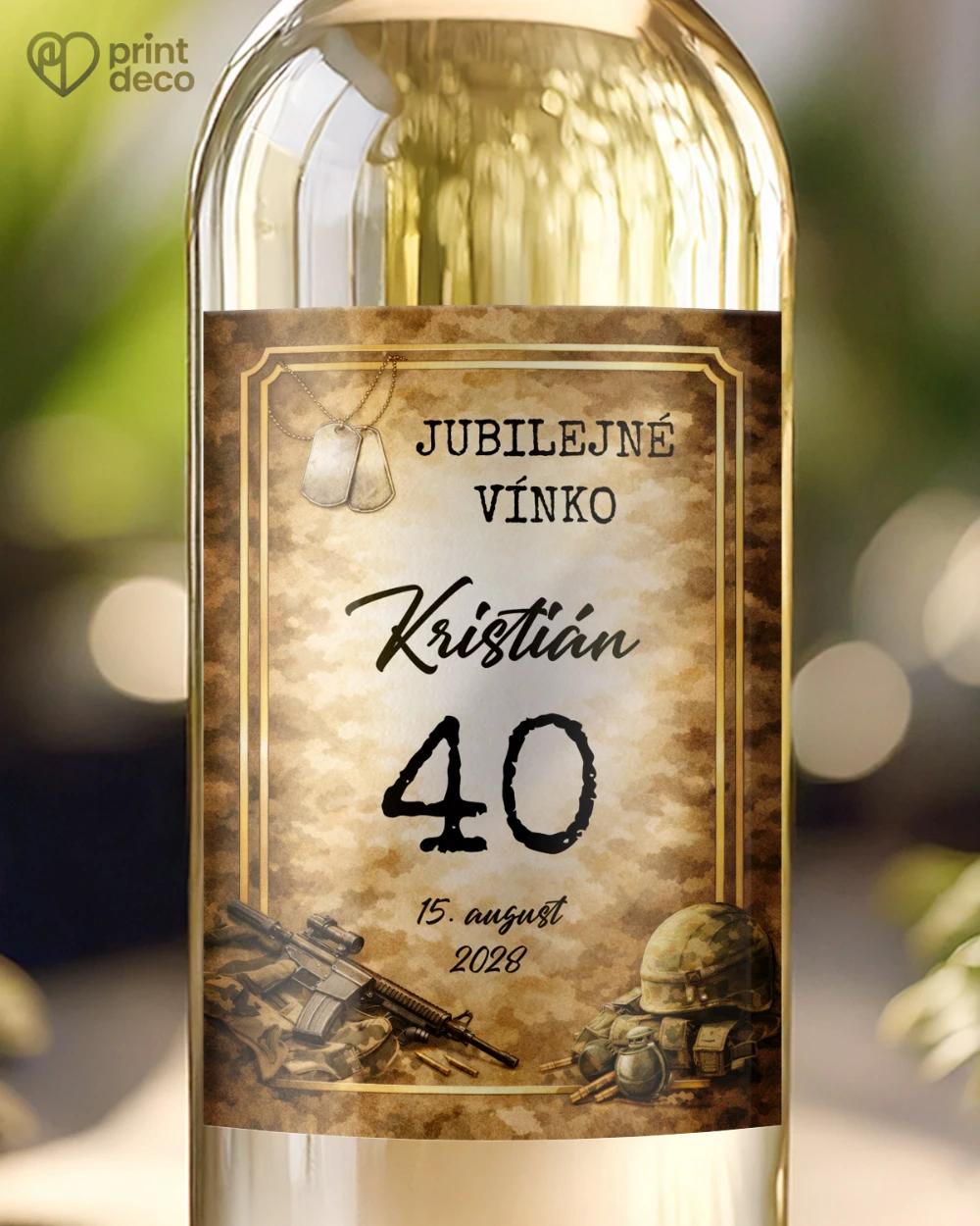 Jubilelejné etikety na fľaše pre vojaka 01