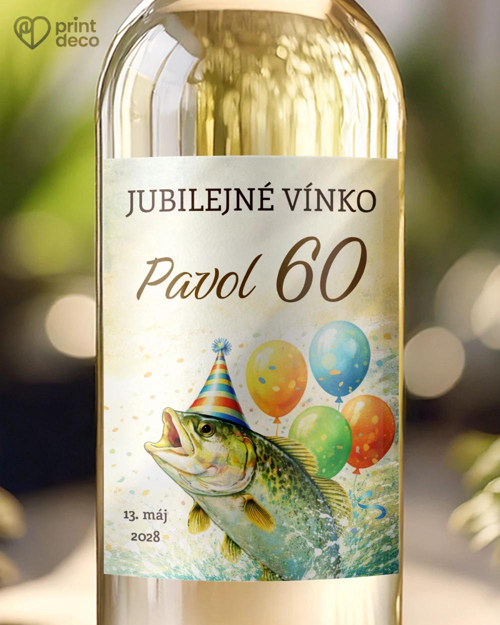 Jubilelejné etikety na fľaše Rybár 08