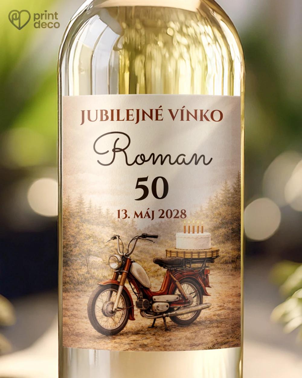 Jubilelejné etikety na fľaše pre motorkára 02