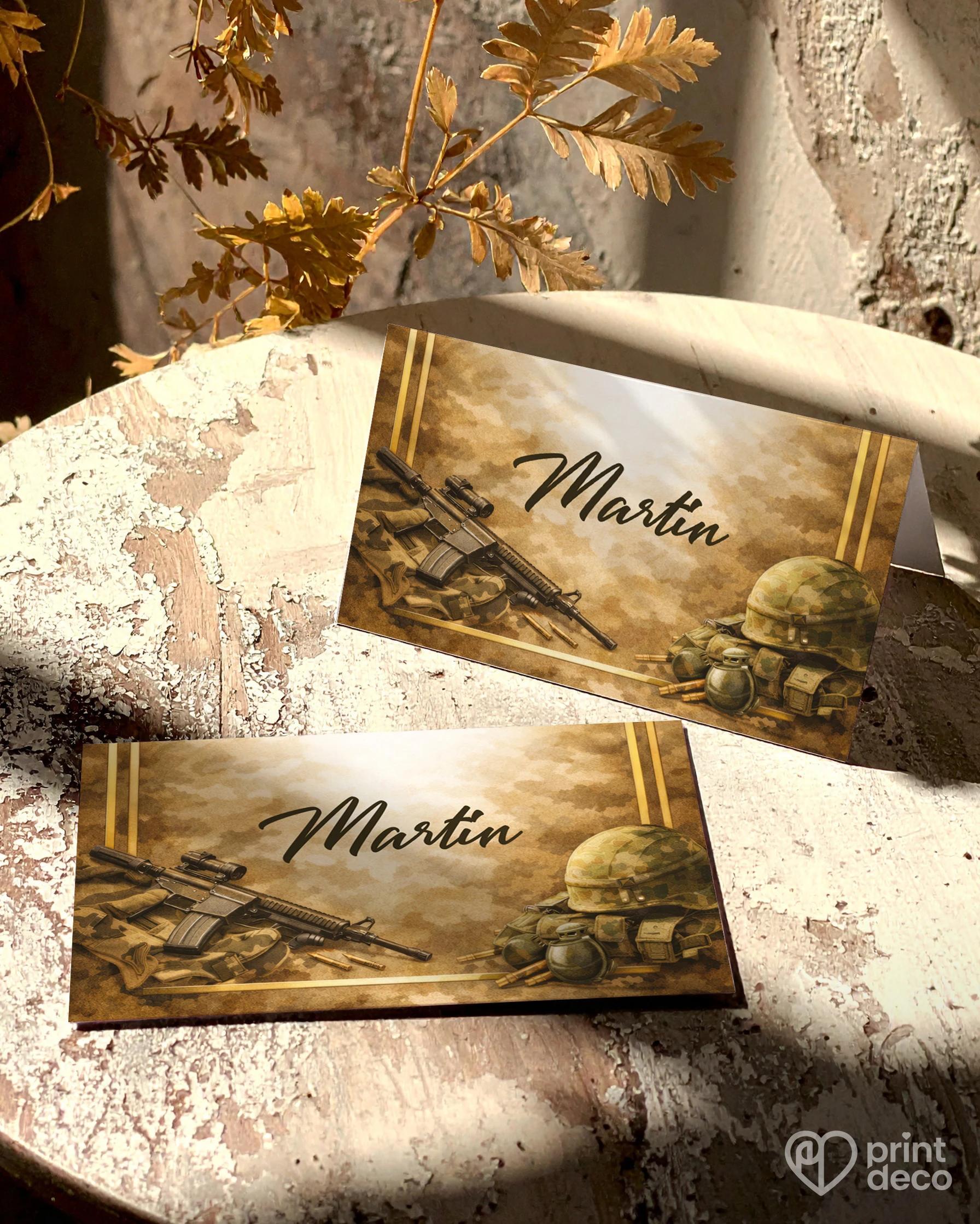 Menovky na oslavu pre vojaka 01