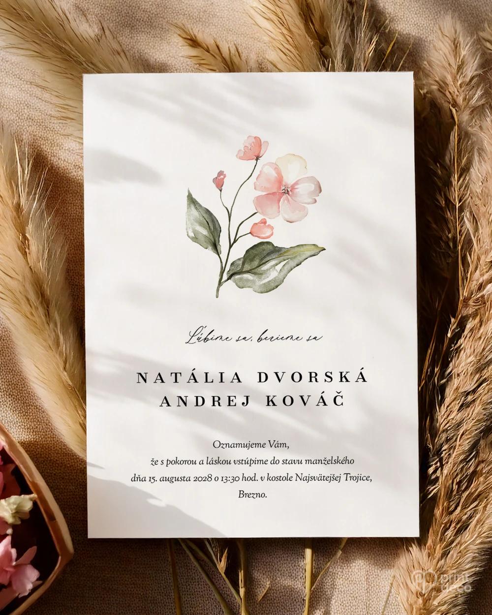 Svadobné oznámenia – Kvetinový sľub III 0/2