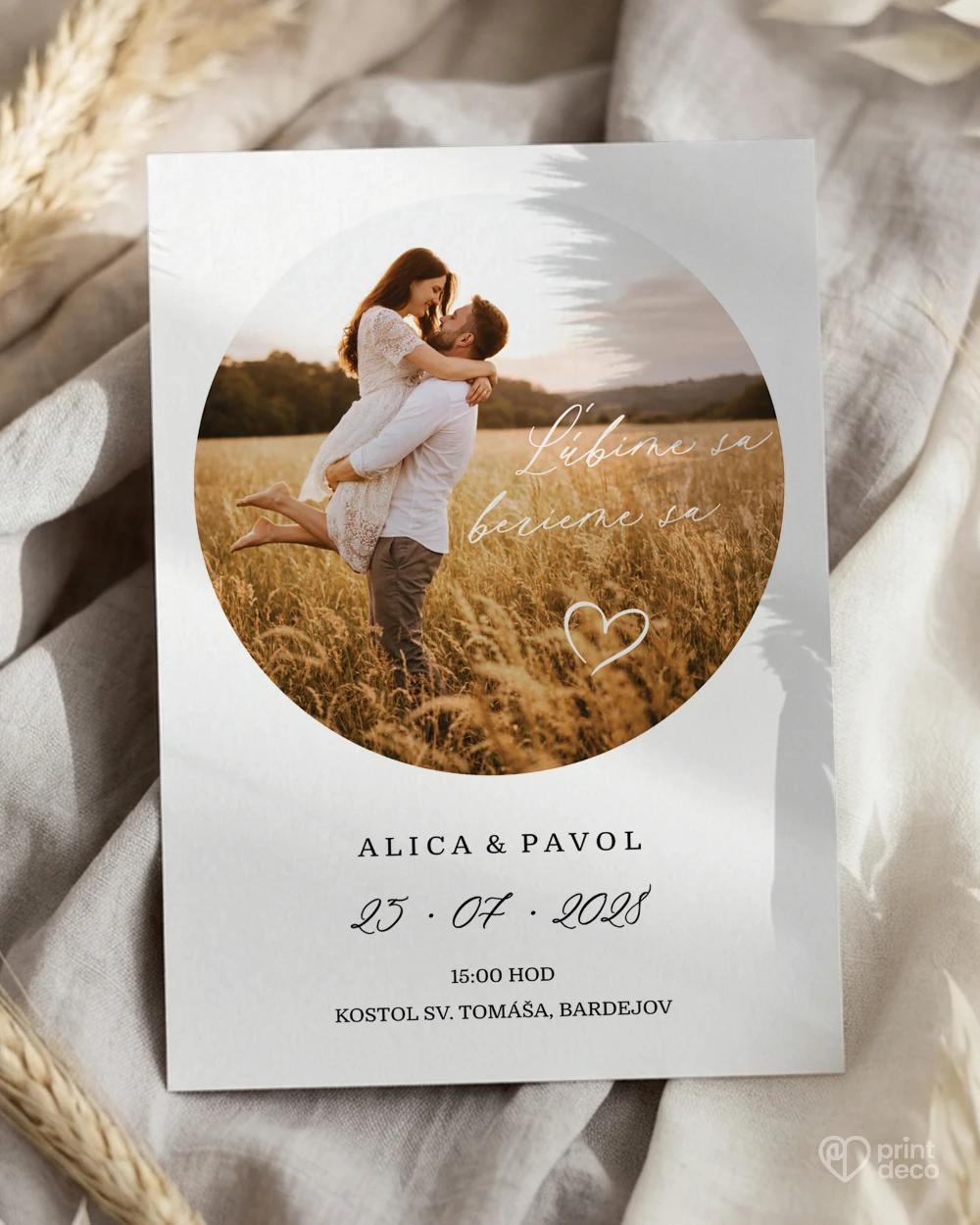Svadobné oznámenie s fotografiou – Kruh lásky 0/2