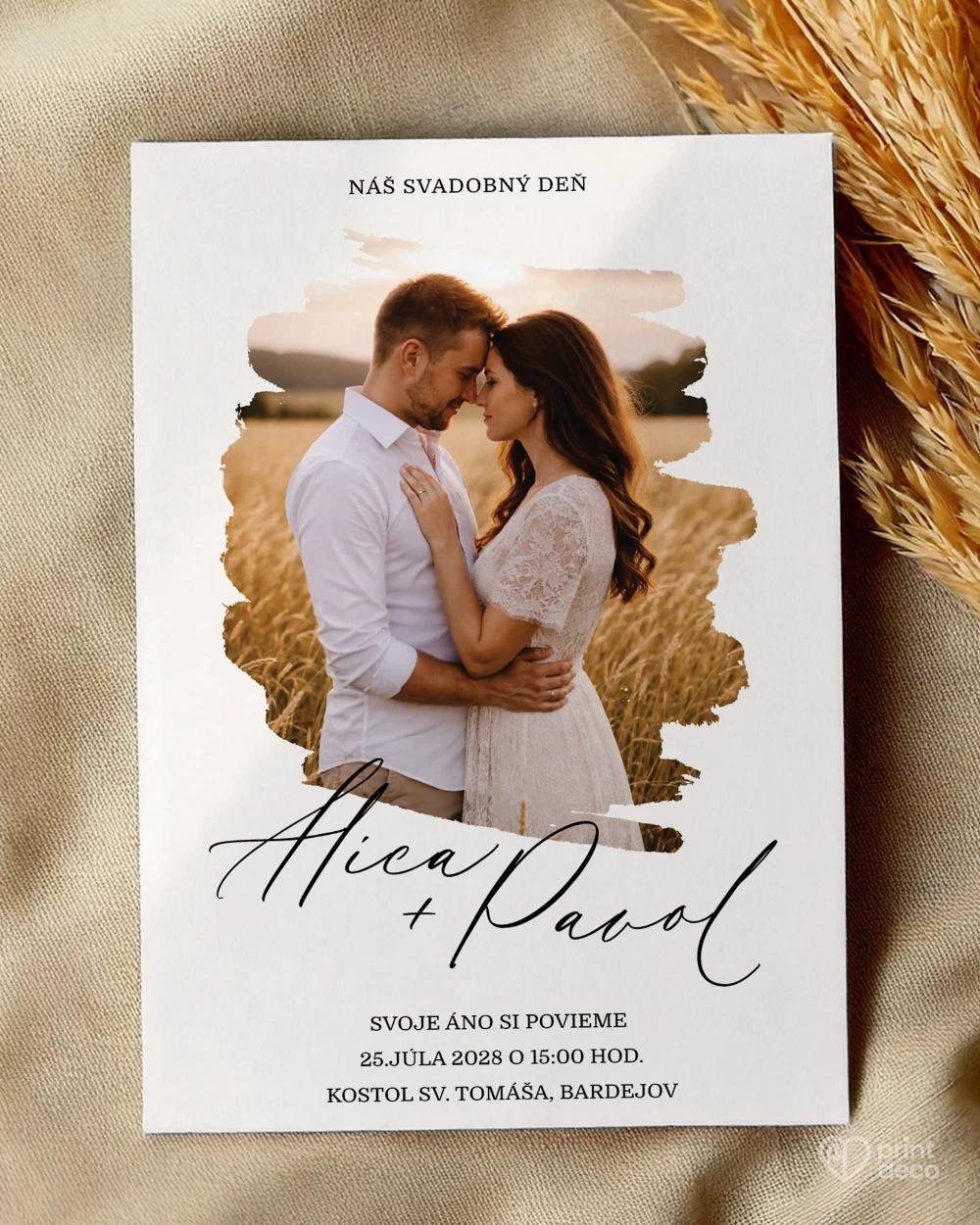 Svadobné oznámenie s fotografiou – V tichu dvoch 0/2