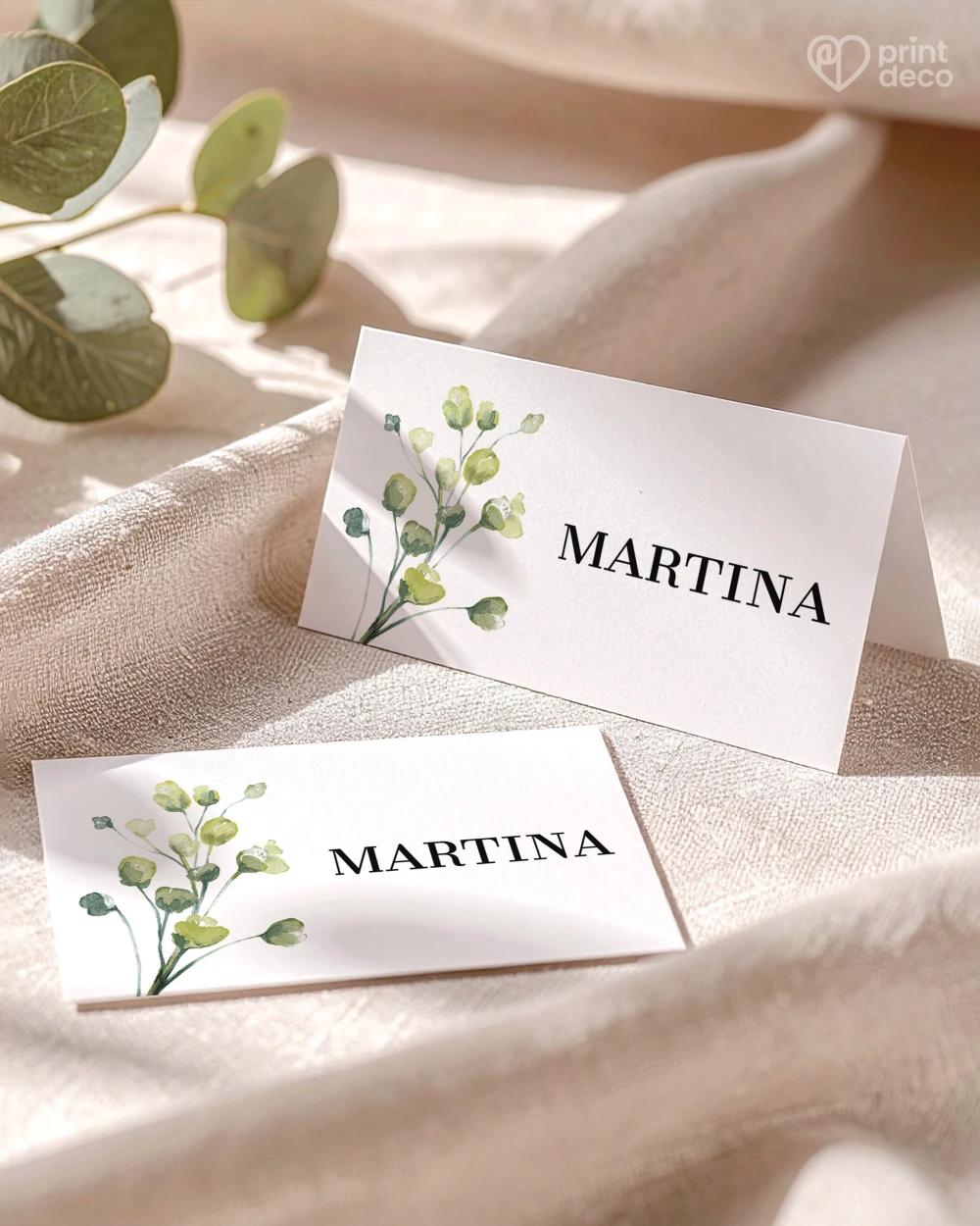 Svadobné menovky – Greenery VIII 0/2