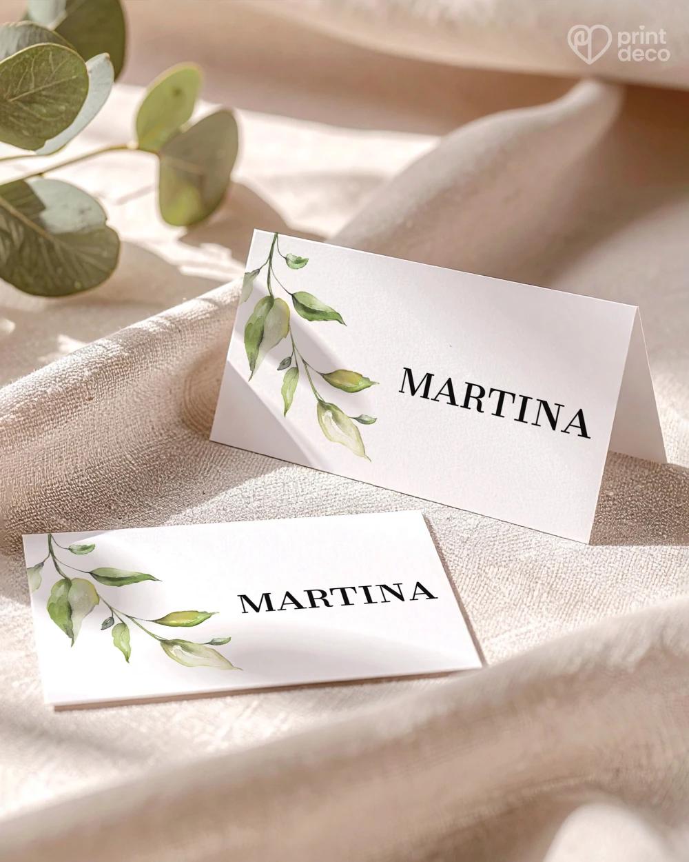 Svadobné menovky – Greenery IX 0/2
