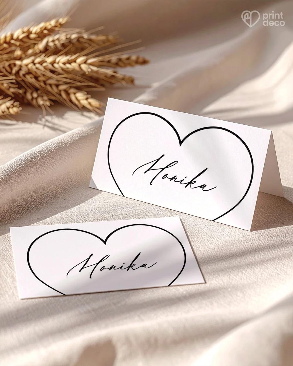 Svadobné menovky – Jedno srdce III 0/2