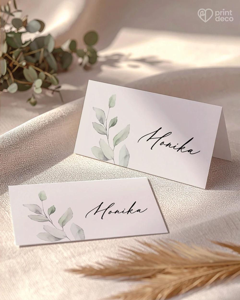 Svadobné menovky – Zelená romanca II 0/2